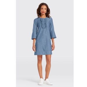 Draper James Chambray Ruffle Shift Dress